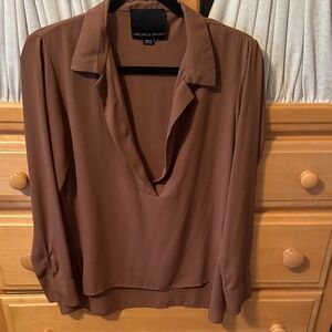 Harlowe & Graham Chocolate Brown Blouse